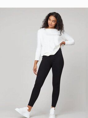 SPANX Jean-ish Ankle Leggings Black Pull-On Pants Size Medium